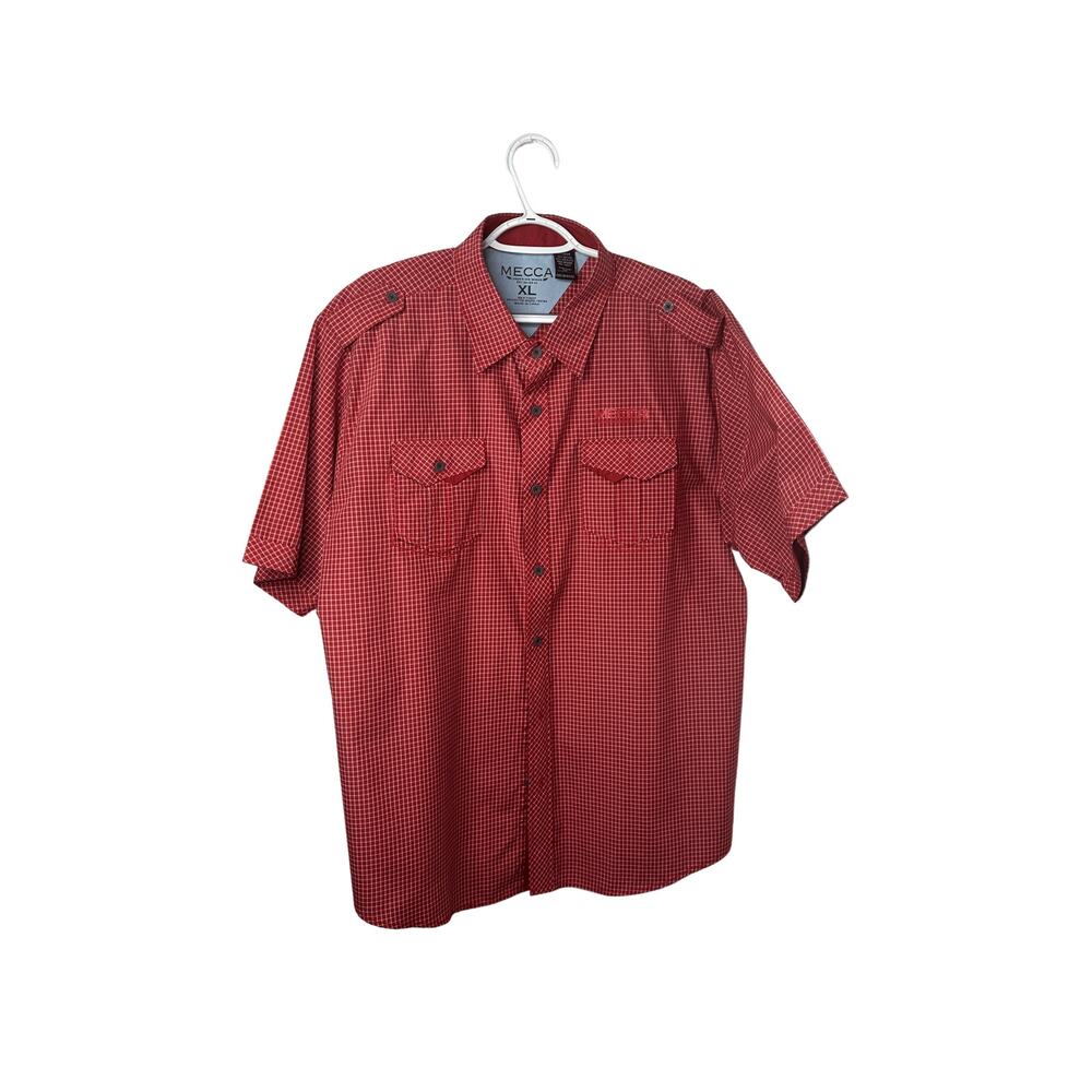 MECCA (UHW) Plaid Short Sleeve XL Casual Shirt  55% COTTON 45% POLYESTER